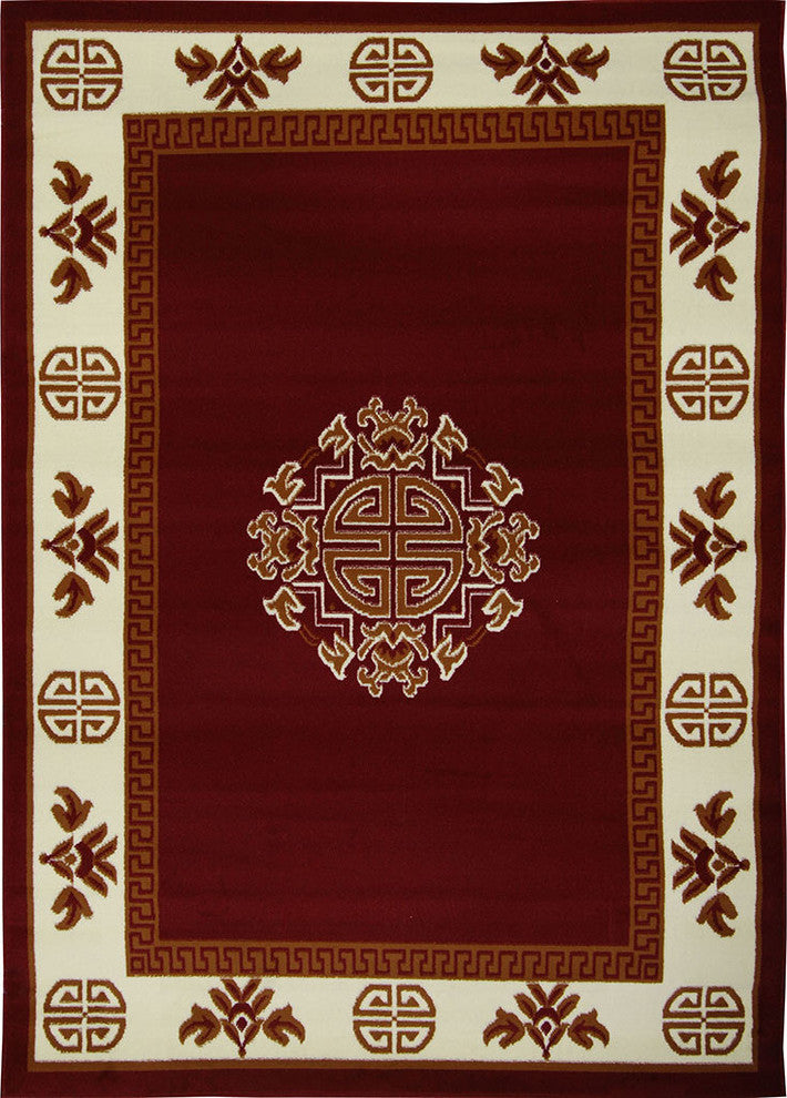 Home Dynamix Premium Sultan Area Rug 5'2"x7'4", Decorative Red