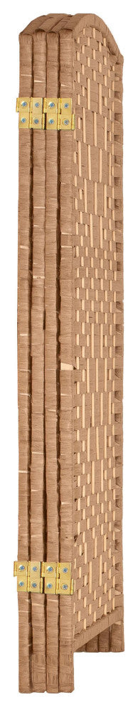 3 ft. Short Diamond Weave Fiber Room Divider Natural 4 Panel