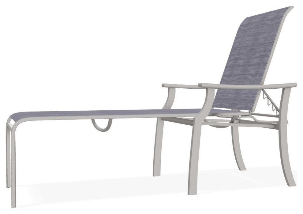 St. Catherine Sling 4-Position Outdoor Chaise Lounge, Brooks/Warm Gray