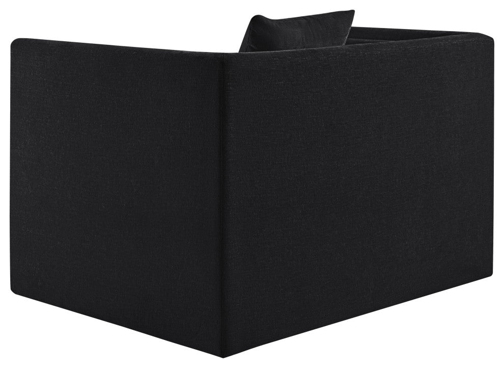 Everett Upholstered Chair, Black, Chenille Fabric
