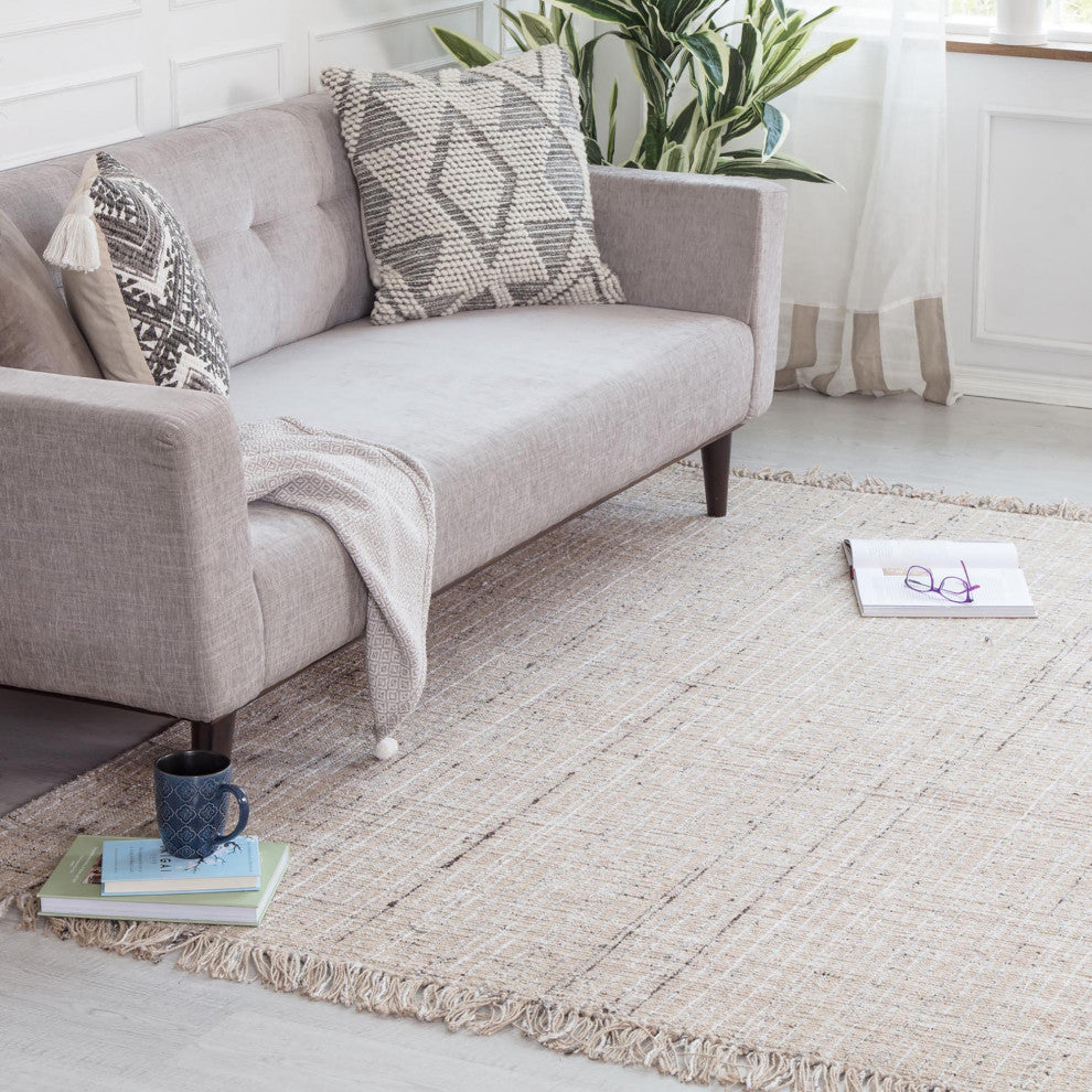 Sallisaw Tan Jute and Wool Rug, 8'x10'