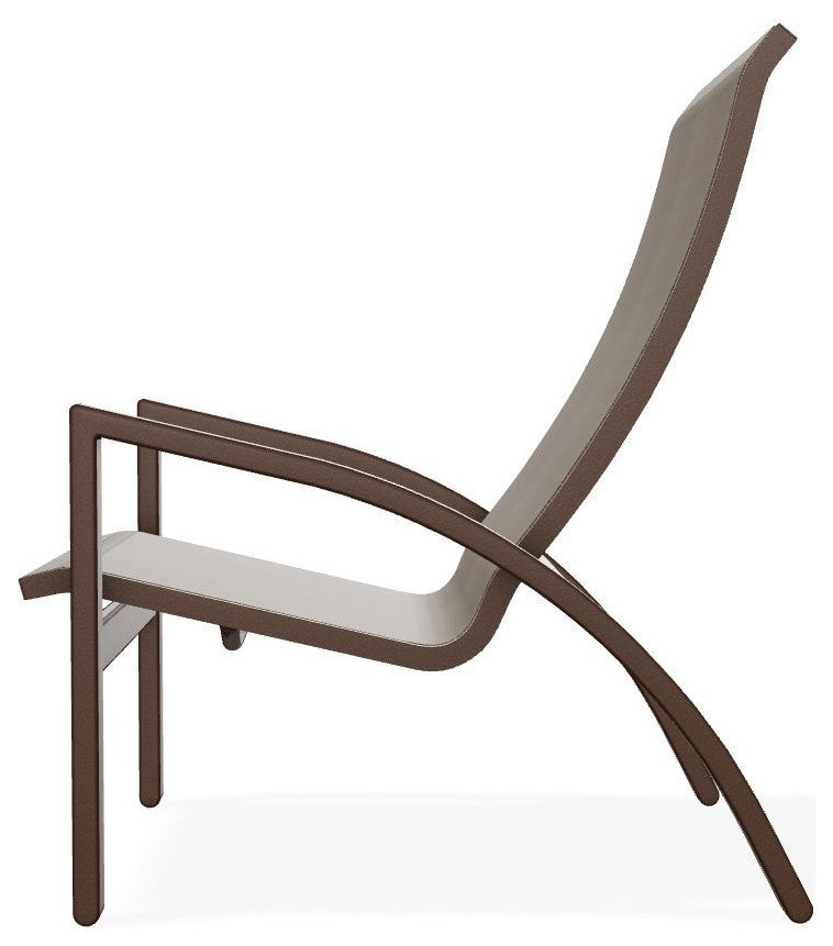 Kendall Sling Stackable Outdoor Lounge Chair, Bark/Kona