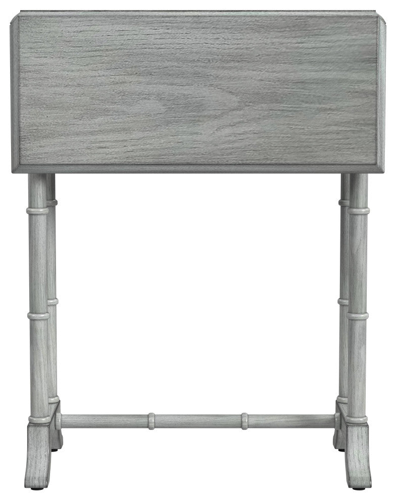Darrow Drop-Leaf Wood Side Table, Gray