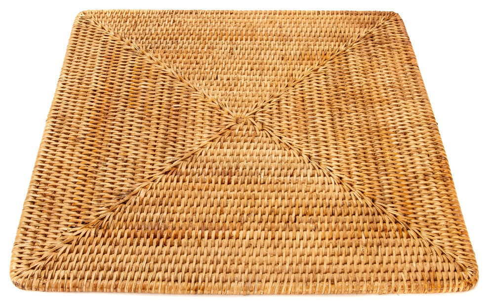 Artifacts Rattan™ Square Placemat, Honey Brown, Small