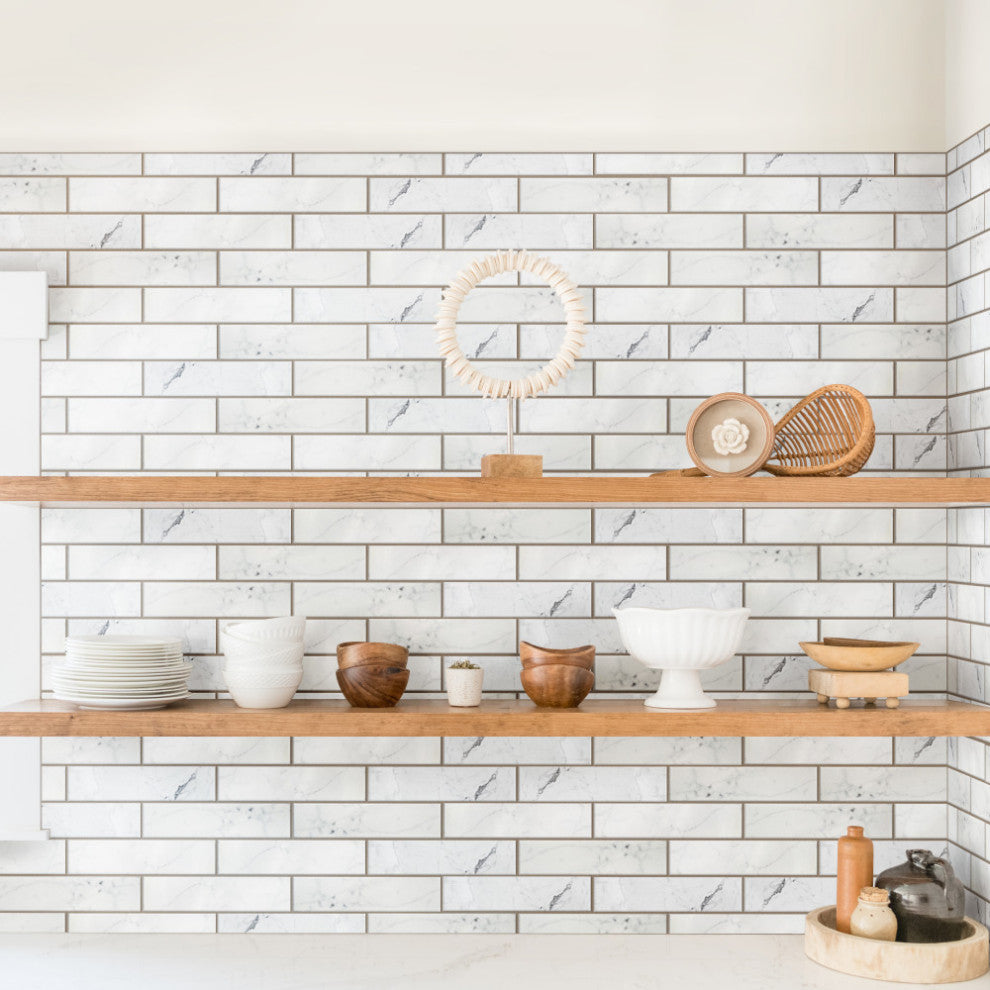 Classico Carrara Glossy Ceramic Wall Tile