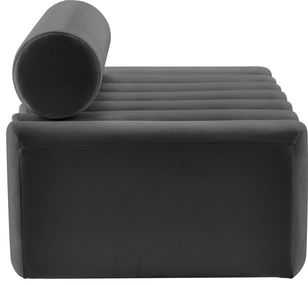 Melody Velvet Upholstered Chair, Gray, Loveseat