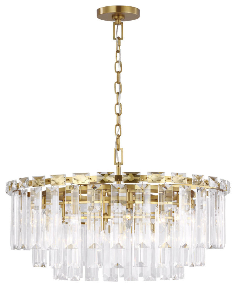 Arden Large Chandelier, Burnished Brass