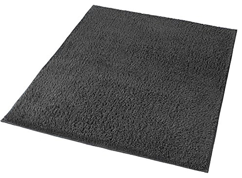 Anthracite Gray Cotton Non Slip Washable Bathroom Rug, Kansas, Large