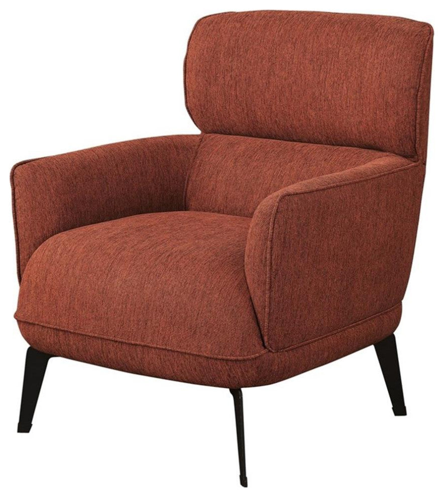 Pemberly Row Transitional Fabric Upholstered Accent Chair in Orange