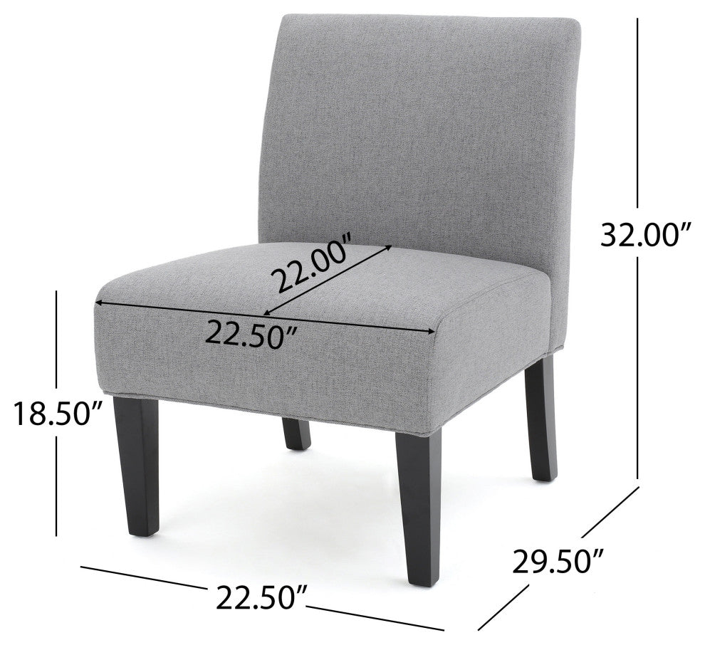 GDF Studio Kendal Fabric Grand Accent Chair, Gray / Set of 2