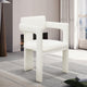 Brenda Upholstered Dining Chair, Cream, Chenille Fabric, Set of 2