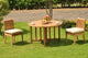 3-Piece Outdoor Teak Set, 48" Butterfly Table, 2 Giva Chairs, Sunbrella Cushion