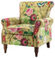 Wooden Upholstered Armchair, Mustard