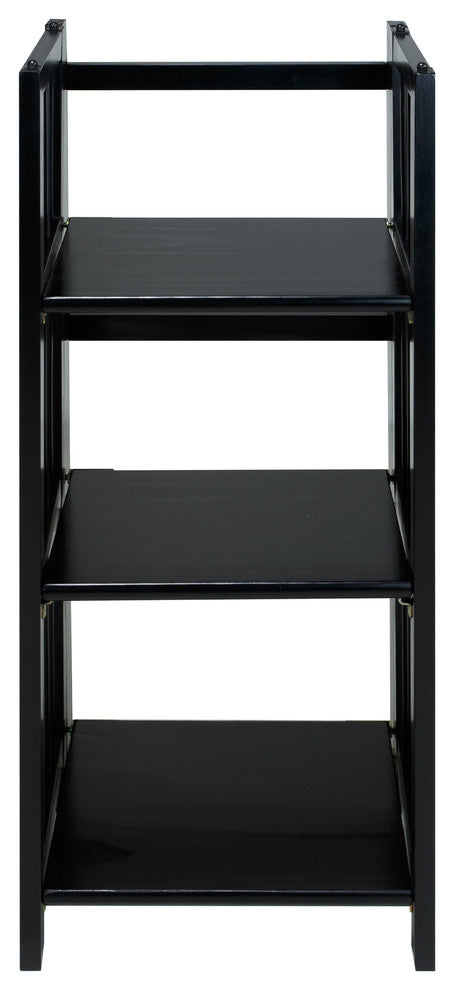 3-Shelf Folding Bookcase 14" Wide, Black