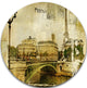 Vintage Paris, Digital Art Cityscape Disc Metal Artwork, 36"