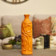 Ceramic Round Cylindrical Vase, Orange, Medium