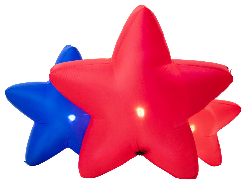 6' Lighted Patriotic Inflatable Stars Decor
