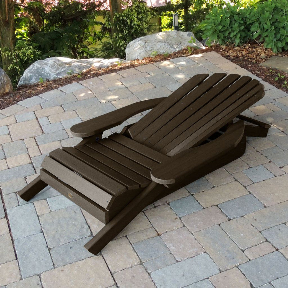 Hamilton Folding and Reclining Adirondack Chairs, Set of 2, Weathered Acorn