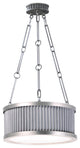 Ruffle 13"W 3-Light Pendant Light Fixture Weathered Zinc and Satin Nickel Finish