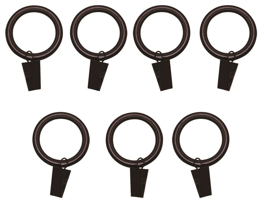 Versailles Silent Glide Nylon Lined Clip Rings for 22/25/28mm Rod, Set of 7