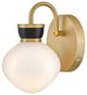 Lark Lucy Small Single Light Sconce, Lacquered Brass