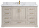 Boston 60" Single Bathroom Vanity in Fine Grain 2" Calacatta Poanazzo