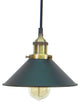 Antique Brass Black Shade Pendant Light