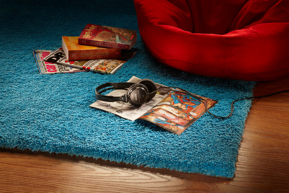 Bliss 1577 Highlighter Blue Shag Rug, 9'x13'