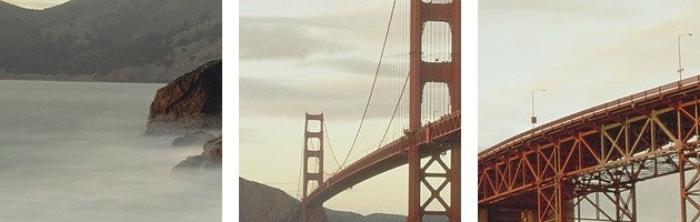 "Golden Gate Bridge San Francisco CA" Canvas Art, 36"x12"x1.25"