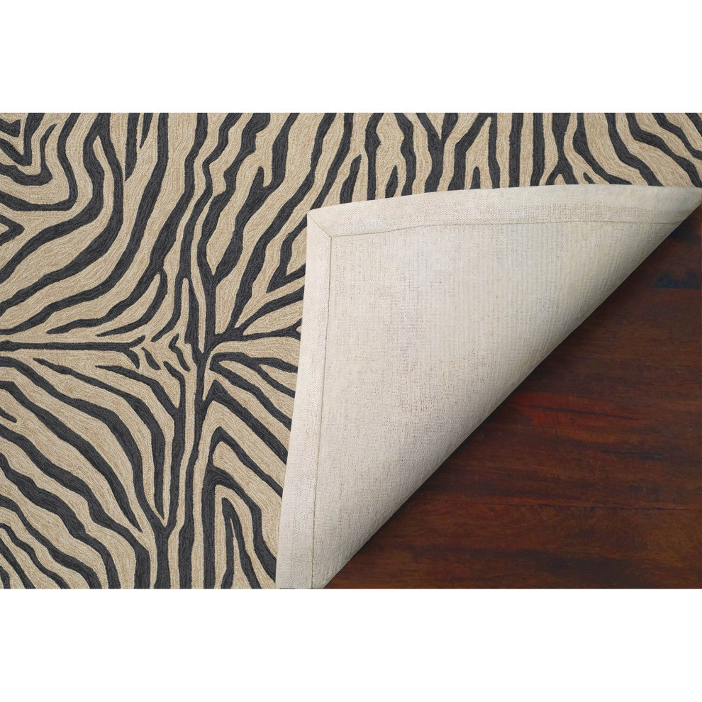 Ravella Zebra Indoor/Outdoor Rug, Black, 2'x3'