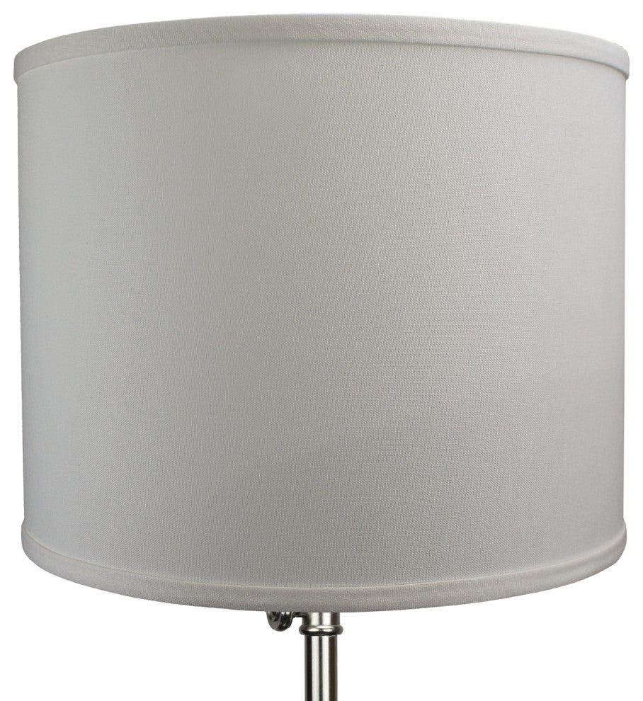 Fenchel Shades 14"x14"x11" Brass Spider Attachment Drum Lamp Shade, Linen Cream
