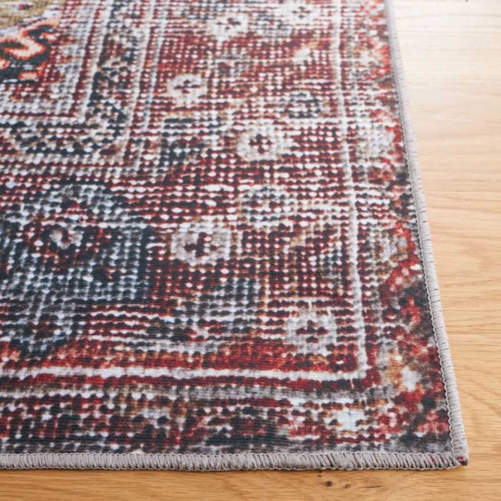 Safavieh Tucson TSN130 Rug Machine-Washable, Navy/Rust, 4'x6'