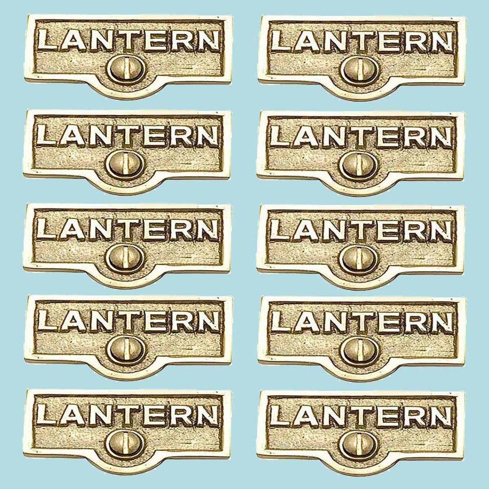10 Switch Plate Tags LANTERN Name Signs Labels Lacquered Brass |