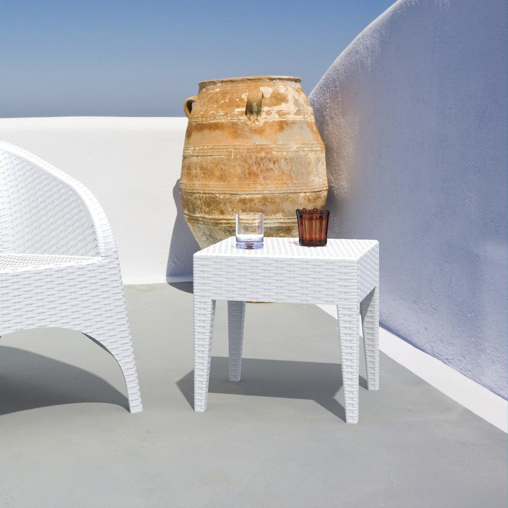 Compamia Miami Outdoor Side Table, White