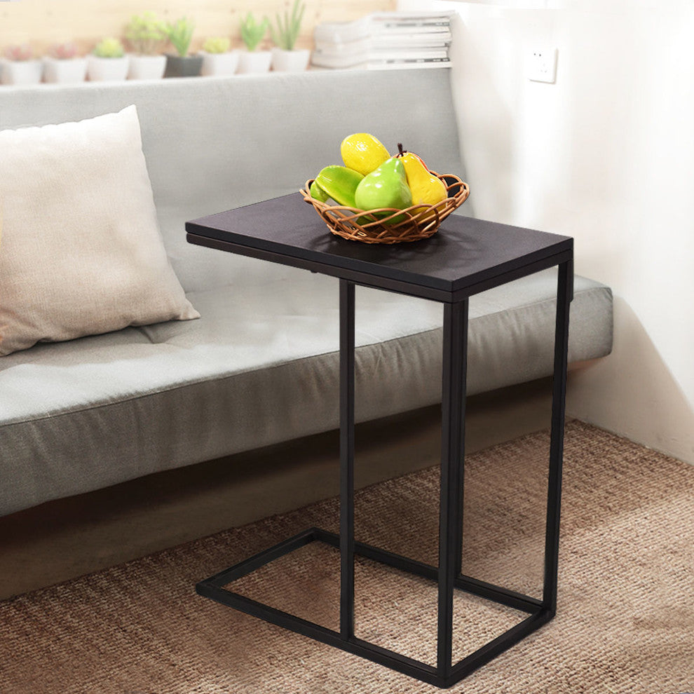 Costway Tray Sofa Side End Table Ottoman Couch Console Stand TV Lap Snack Black