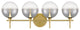 Iissa, Vanity, 4Lt, Gold, Smoked Glass
