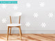 Flower Fabric Wall Decals, Set of 9 Flowers, White