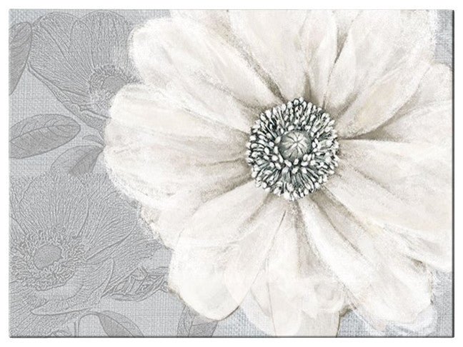 Grey Bloom Canvas Wall Art