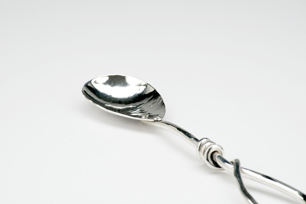Relish Spoon, Silver, Vine Handle