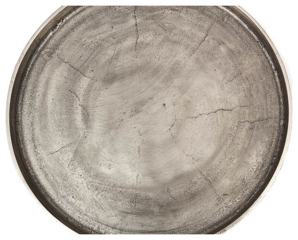 Vinya End Table, Vintage Silver