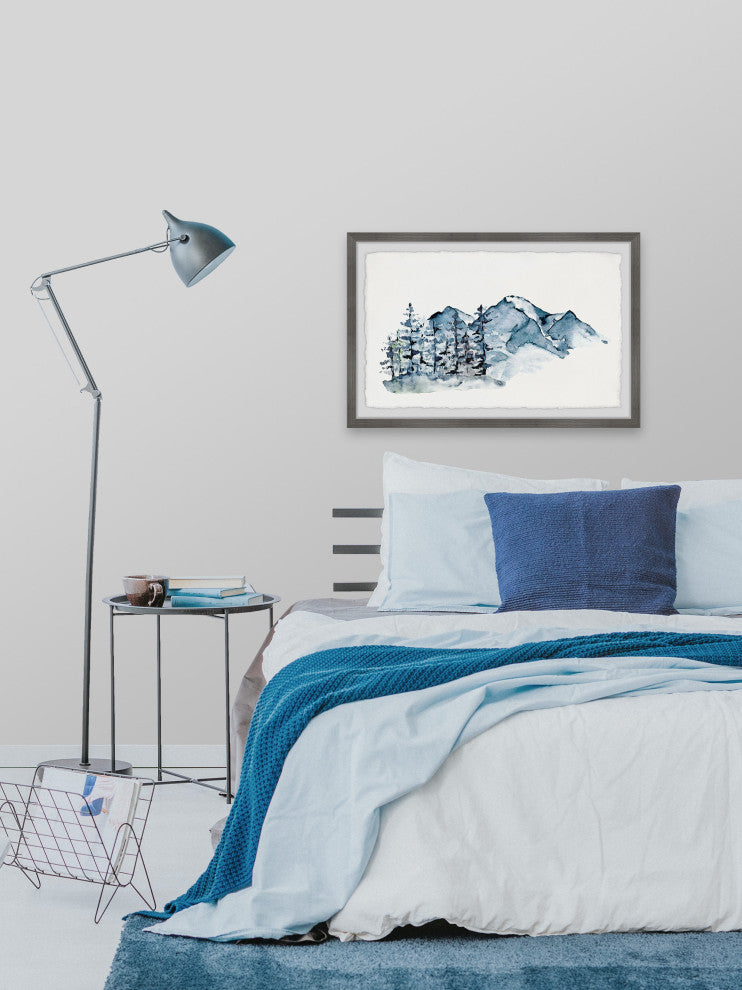 "Winter Pine Forest" Framed Painting Print, 12x8