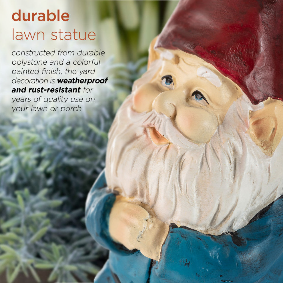 Bearded Garden Gnome Statue with Red Hat