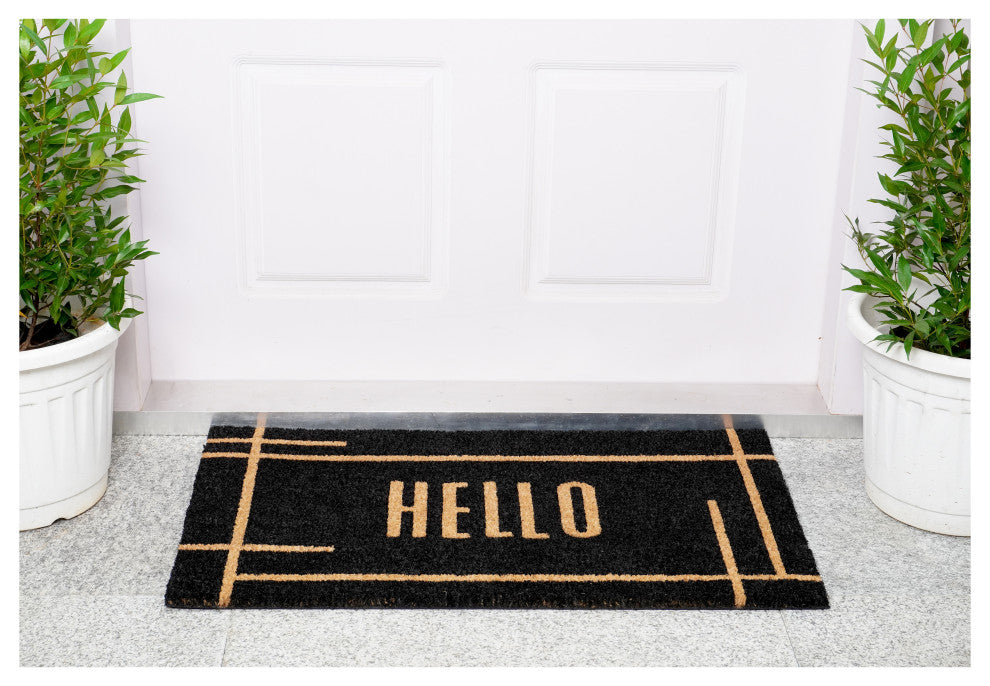 Calloway Mills Modern Black Hello Doormat, 24x36
