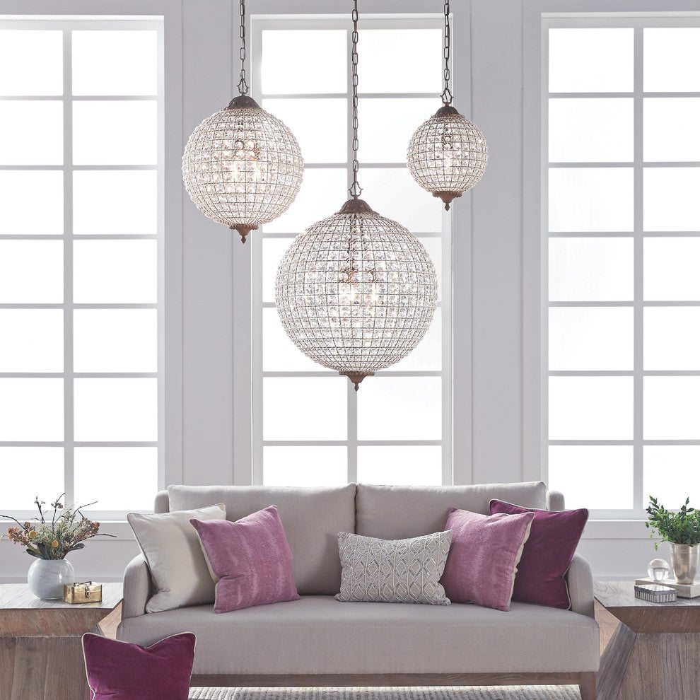 Allesandria 3-Light Crystal Chandelier Large by Kosas Home