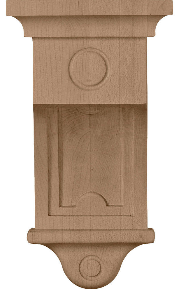 5"W x 5"D x 9"H Arts and Crafts Corbel, Alder