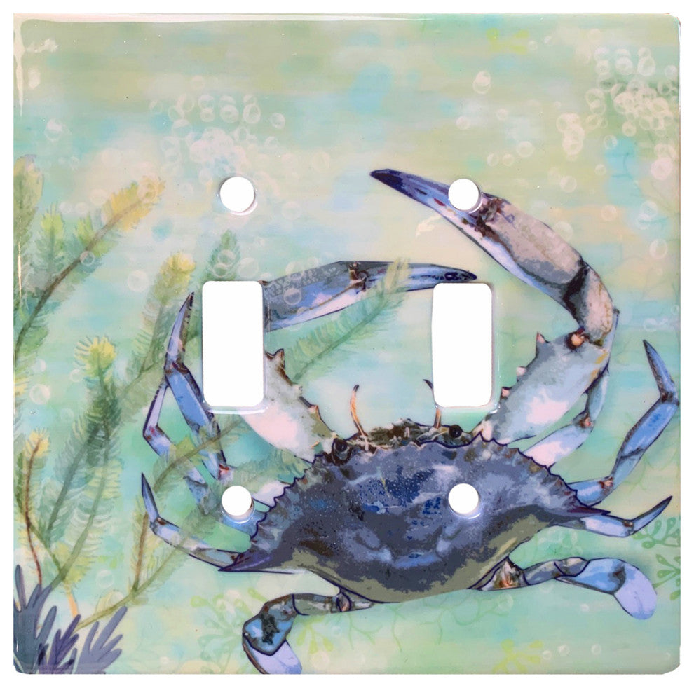 Crab Ceramic Double Switchplate