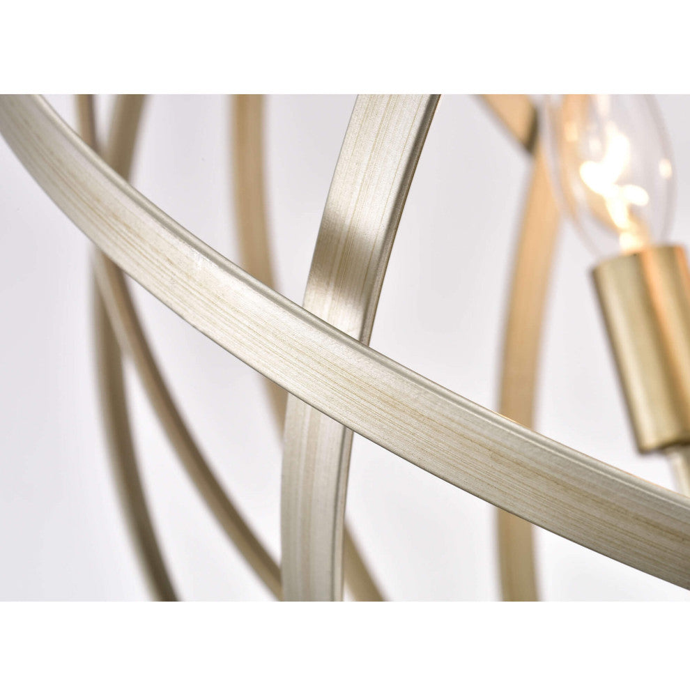 Iris Light Gold With Bronze Tone Large Orb 4-light Chandelier