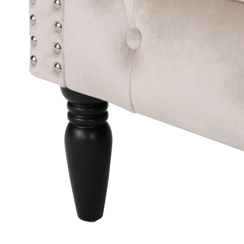 GDF Studio Aries New Velvet Tub Style Club Chair, Champagne