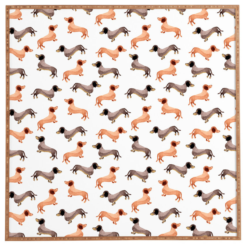 Deny Designs Wonder Forest Darling Dachshunds Framed Wall Art