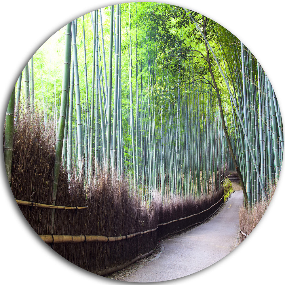 Kyoto Bamboo Forest Pathway, Forest Round Wall Art, 36"